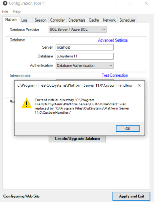 Known issue in 11.10.0 - possible downtime after running Configuration ...