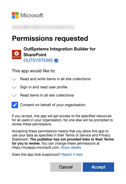 SharePoint Online integration - OutSystems 11 Documentation