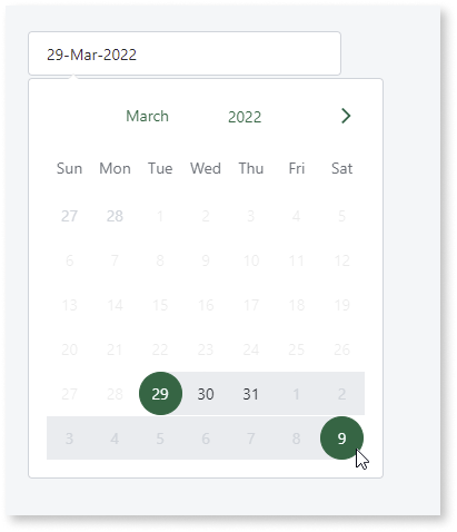 Date Picker Range - ODC Documentation