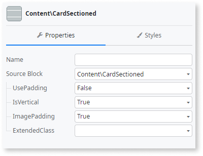 Card Sectioned - OutSystems 11 ドキュメンテーション