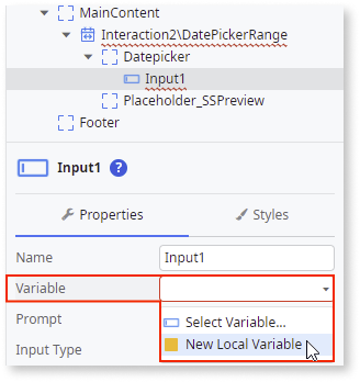 Date Picker Range - OutSystems 11 ドキュメンテーション