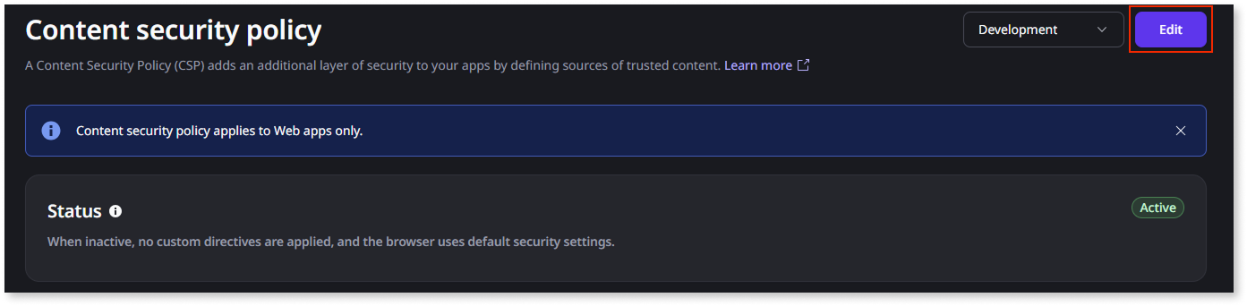 Implement content security policy - ODC Documentation