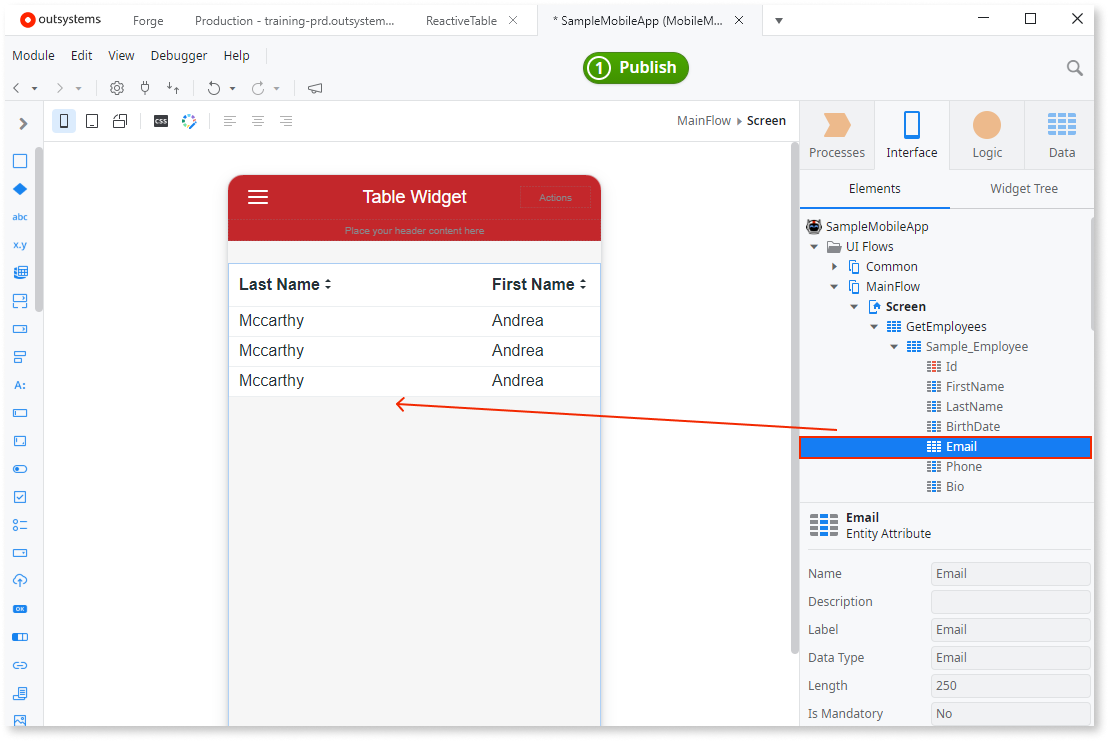 テーブルの作成および編集 - OutSystems 11 ドキュメンテーション