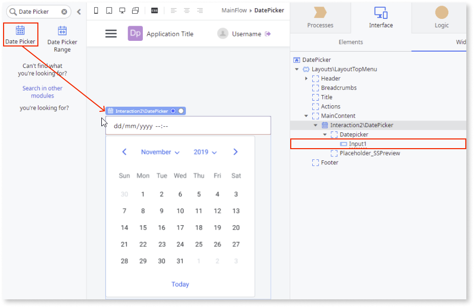 Date Picker OutSystems 11 Documentation