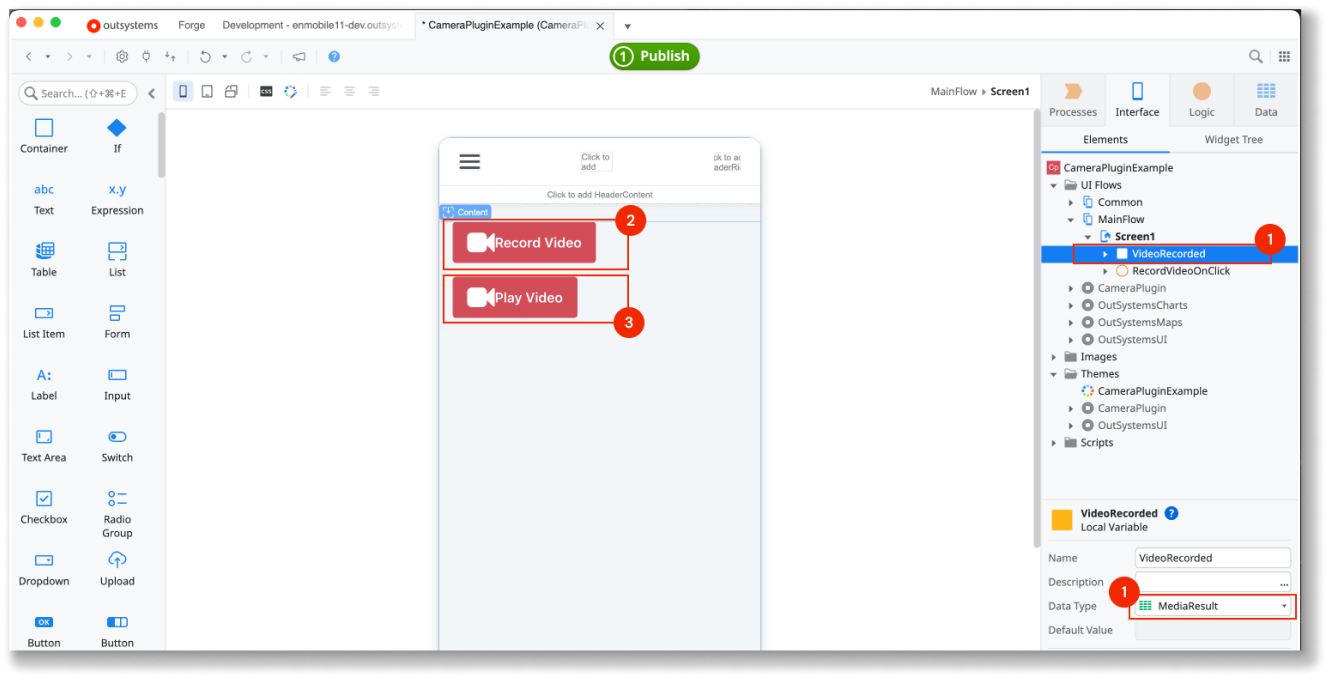 Camera Plugin version 1 - ODC Documentation