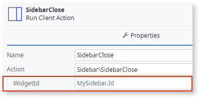 Sidebar - OutSystems 11 Documentation