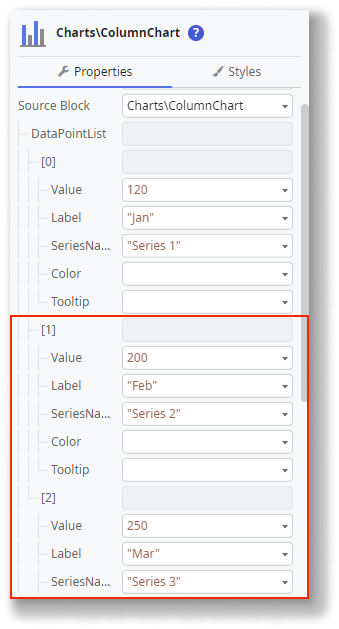 Column Chart - ODC Documentation