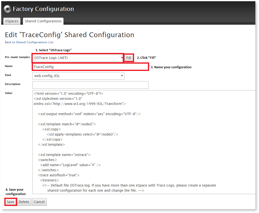 Change OutSystems platform logging levels - OSTrace - OutSystems Support