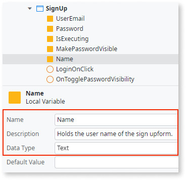 Create the Sign up screen - ODC Documentation