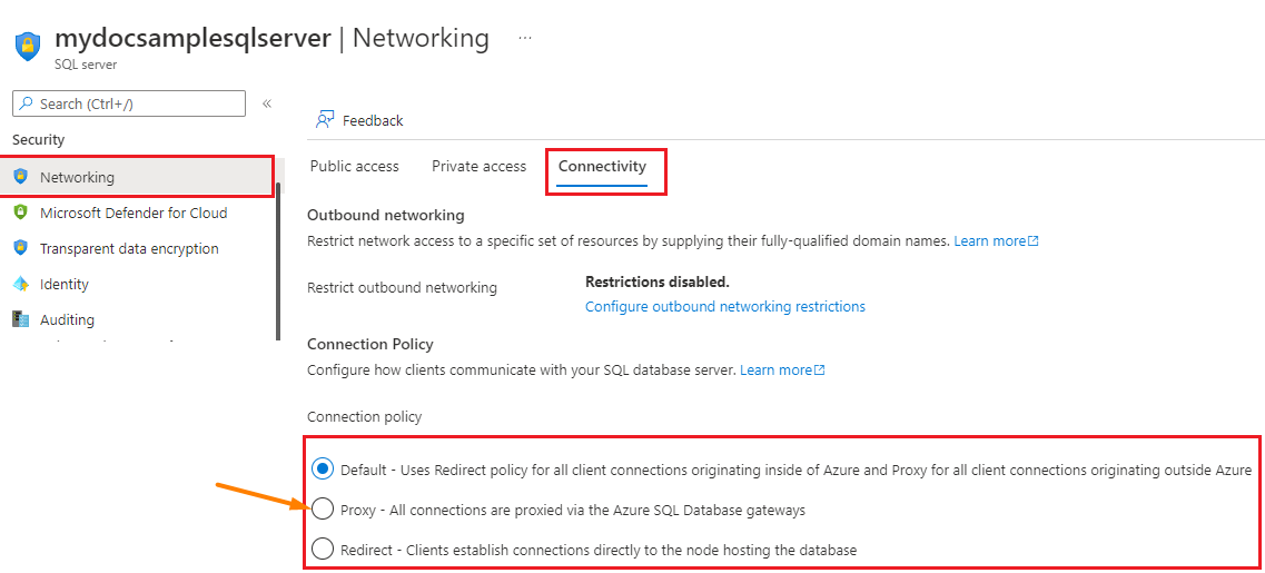 Unable to create a connection via Private Gateway to Azure SQL ...
