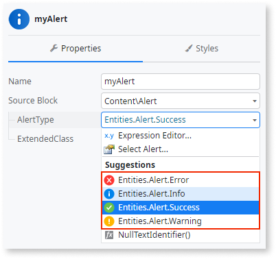 Alert - OutSystems 11 Documentation