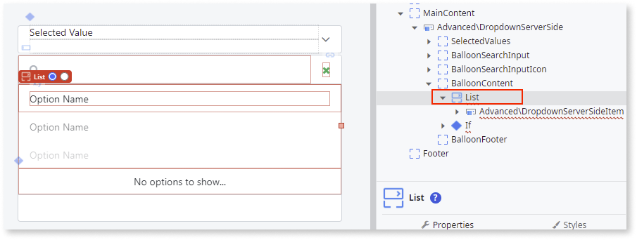 Dropdown Server Side - OutSystems 11 Documentation