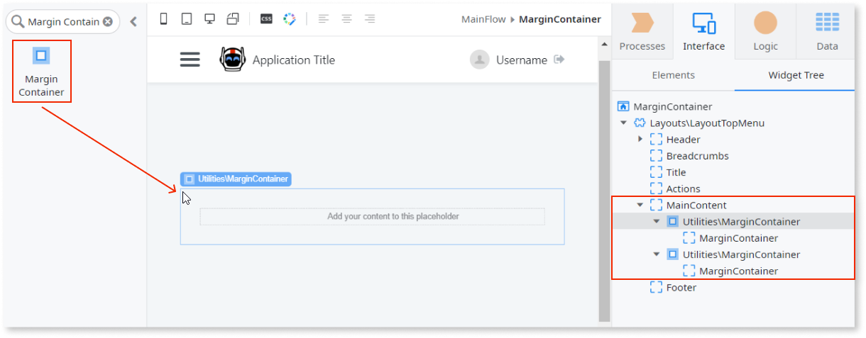 Margin Container - OutSystems 11 ドキュメンテーション