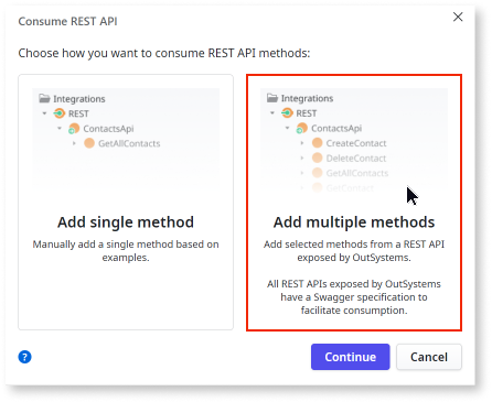 Consume one or more REST API methods - ODC Documentation