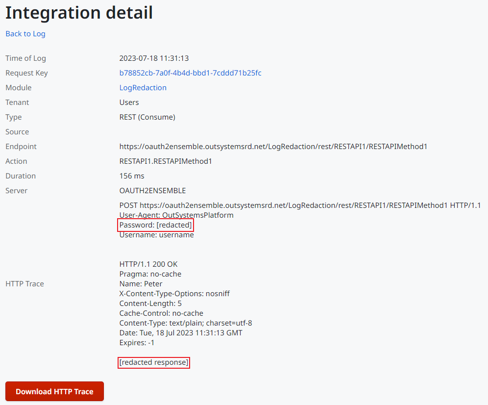 REST APIのログの情報を編集する - OutSystems 11 ドキュメンテーション