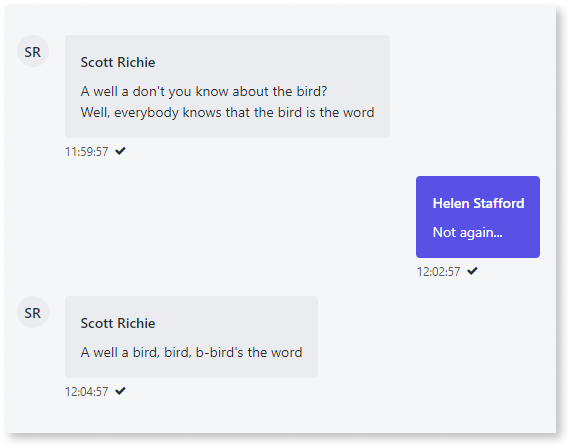 Chat Message - OutSystems 11 ドキュメンテーション