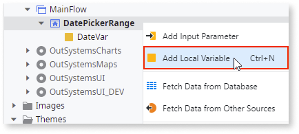 Date Picker Range - OutSystems 11 ドキュメンテーション