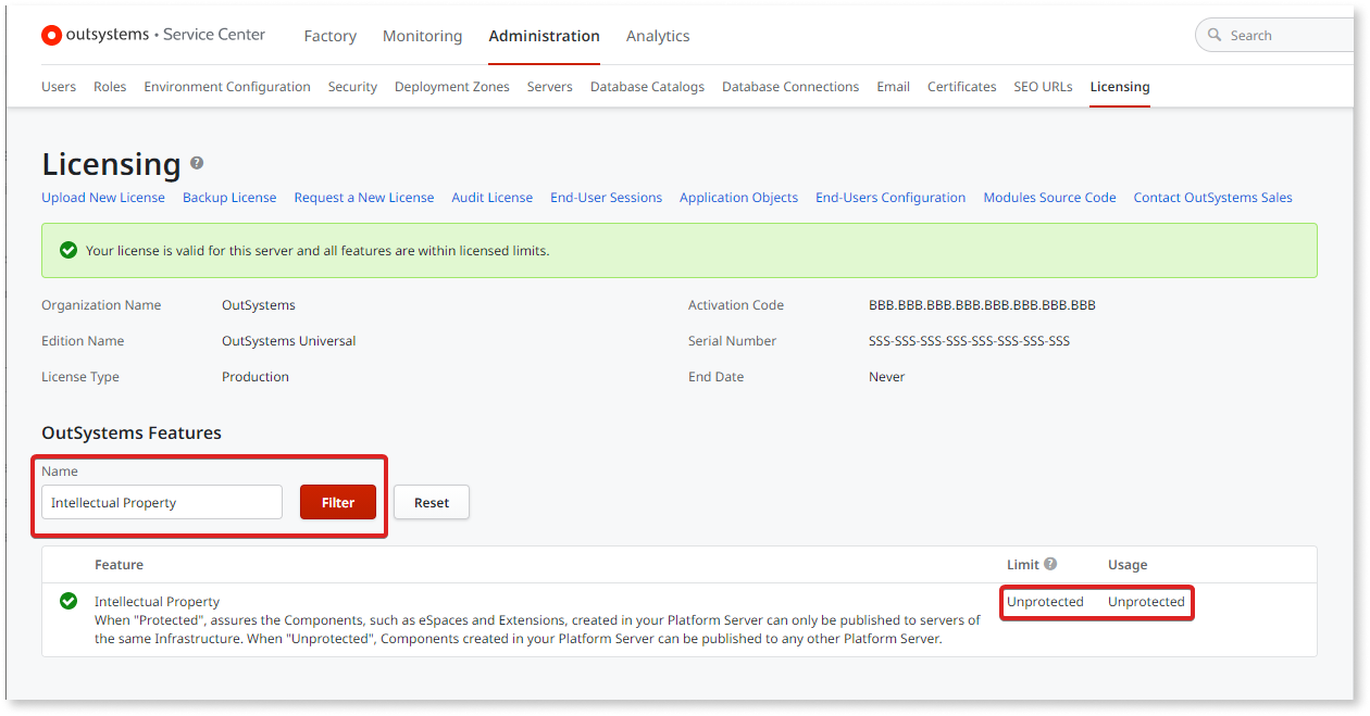 How to change the Activation Code of your infrastructure - OutSystems サポート