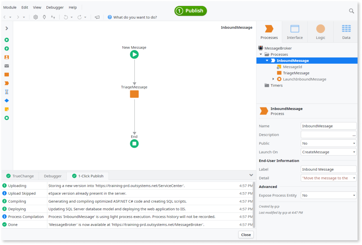 軽量プロセスを使用して拡張性の高いデータベースキューイングを設計する - Outsystems 11 ドキュメンテーション