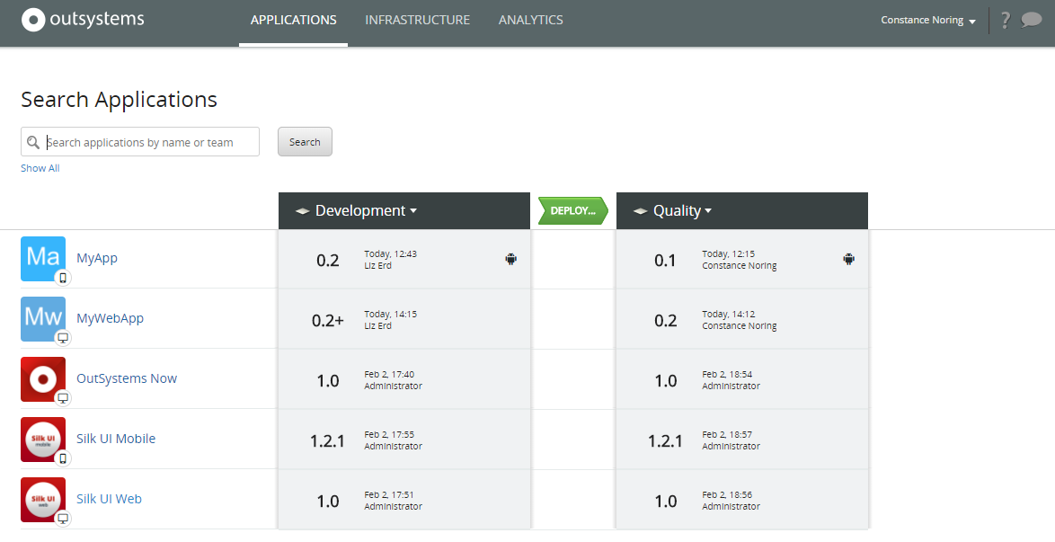 Tag a Version - OutSystems 10 Documentation