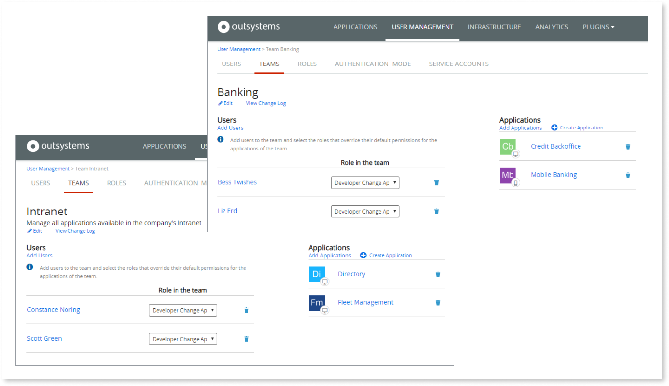 Set Up the Permissions in a Team - OutSystems 11 Documentation