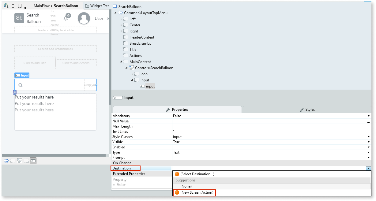 Search Balloon - OutSystems 11 Documentation