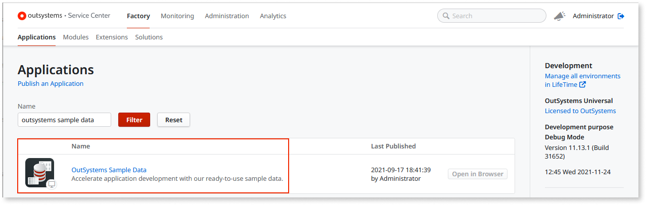 Sample data - OutSystems 11 Documentation