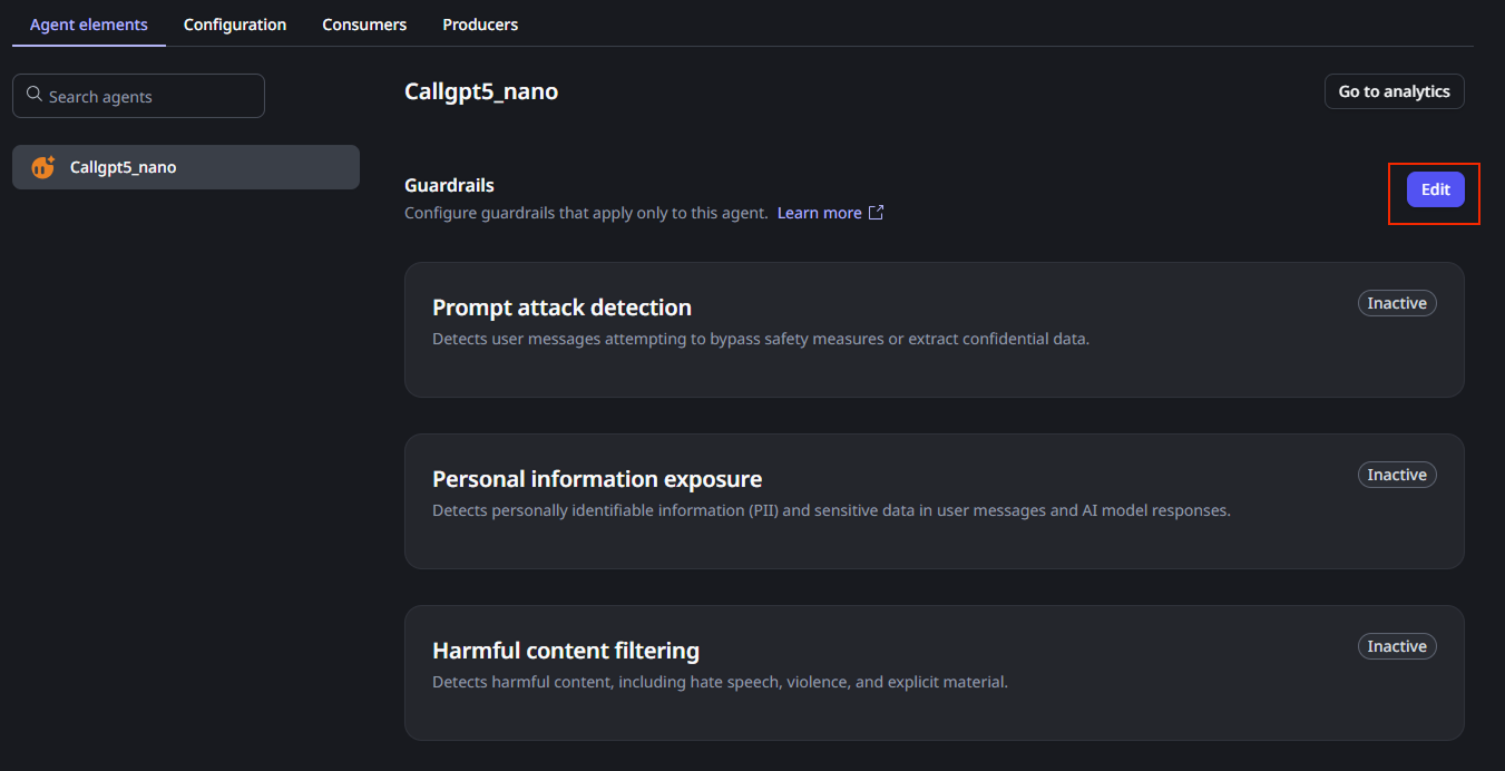 Configure agent guardrails - ODC Documentation