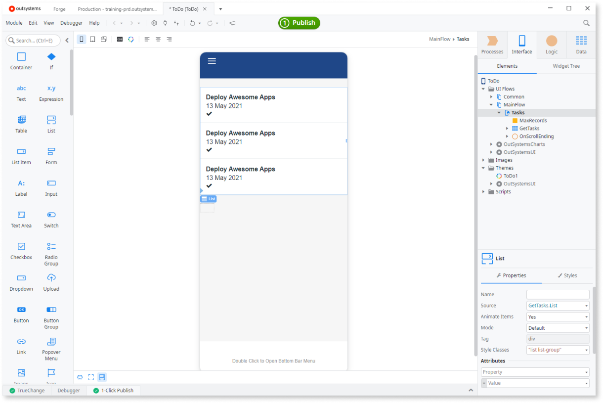 最初のモバイルアプリを作成する - OutSystems 11 ドキュメンテーション