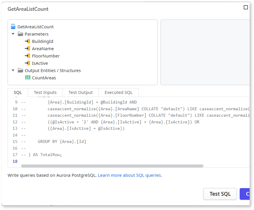 SQLノードを含むアプリケーション - OutSystems 11 ドキュメンテーション
