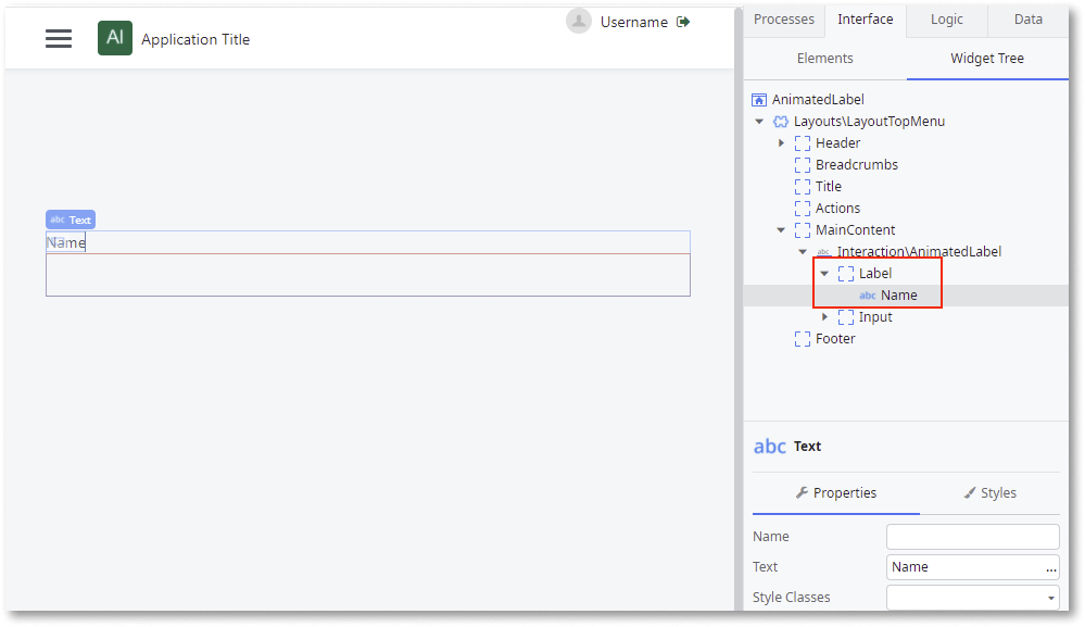 Animated Label OutSystems 11 Documentation