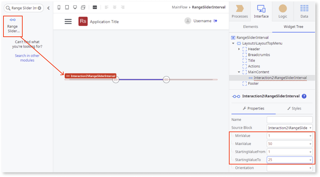 Range Slider Interval ODC Documentation