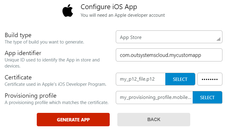 モバイルiOSアプリケーションをApple App Storeにパブリッシュする - OutSystems 10 ドキュメンテーション