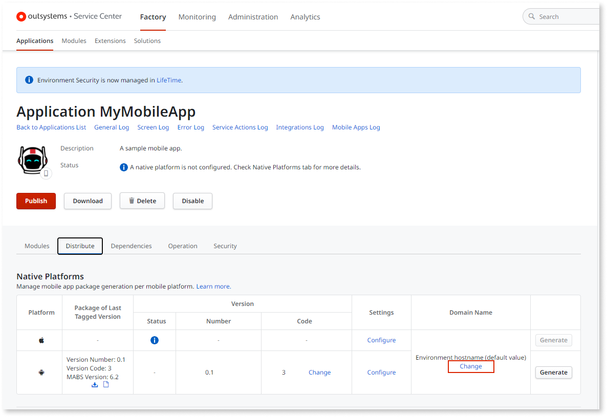 Generate and distribute your mobile app - OutSystems 11 ドキュメンテーション
