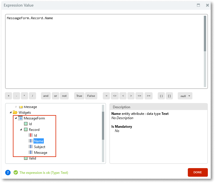 Chat Message - OutSystems 11 ドキュメンテーション