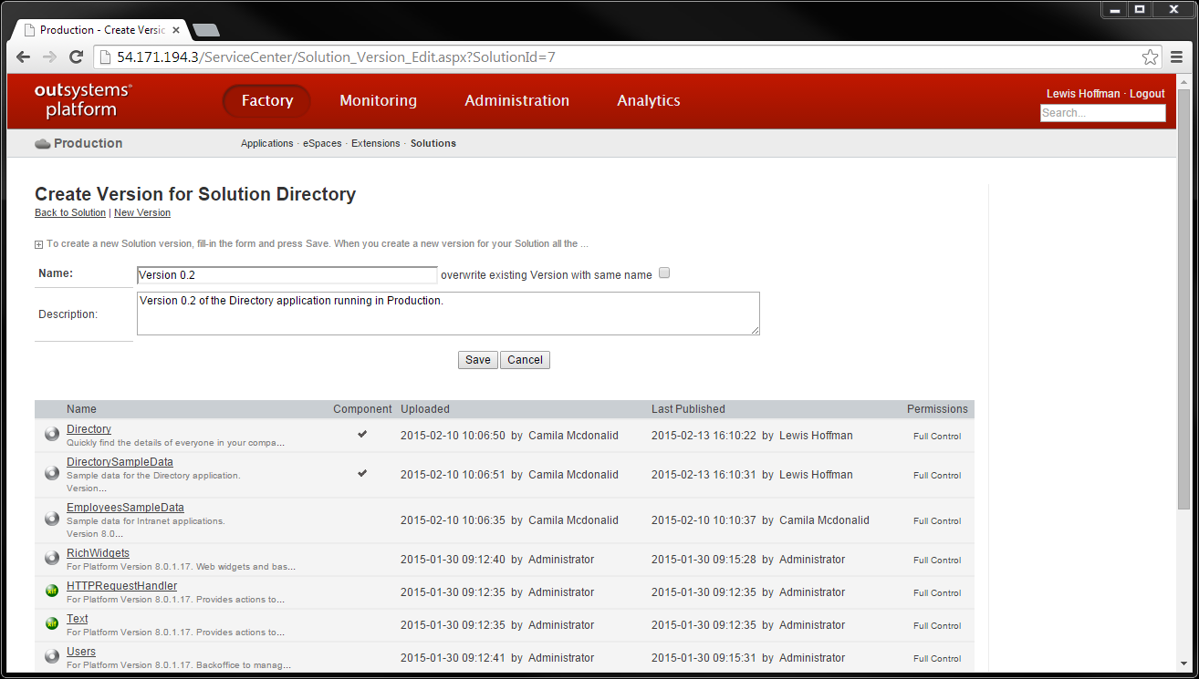Rollback to a Previous Version - OutSystems 10 Documentation