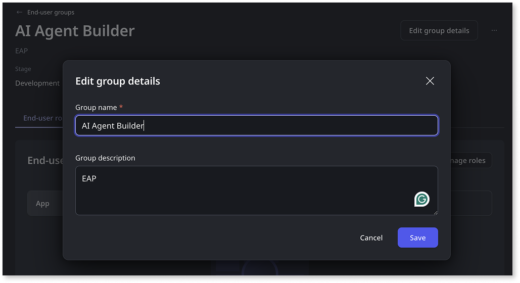 Manage end-user groups - ODC Documentation