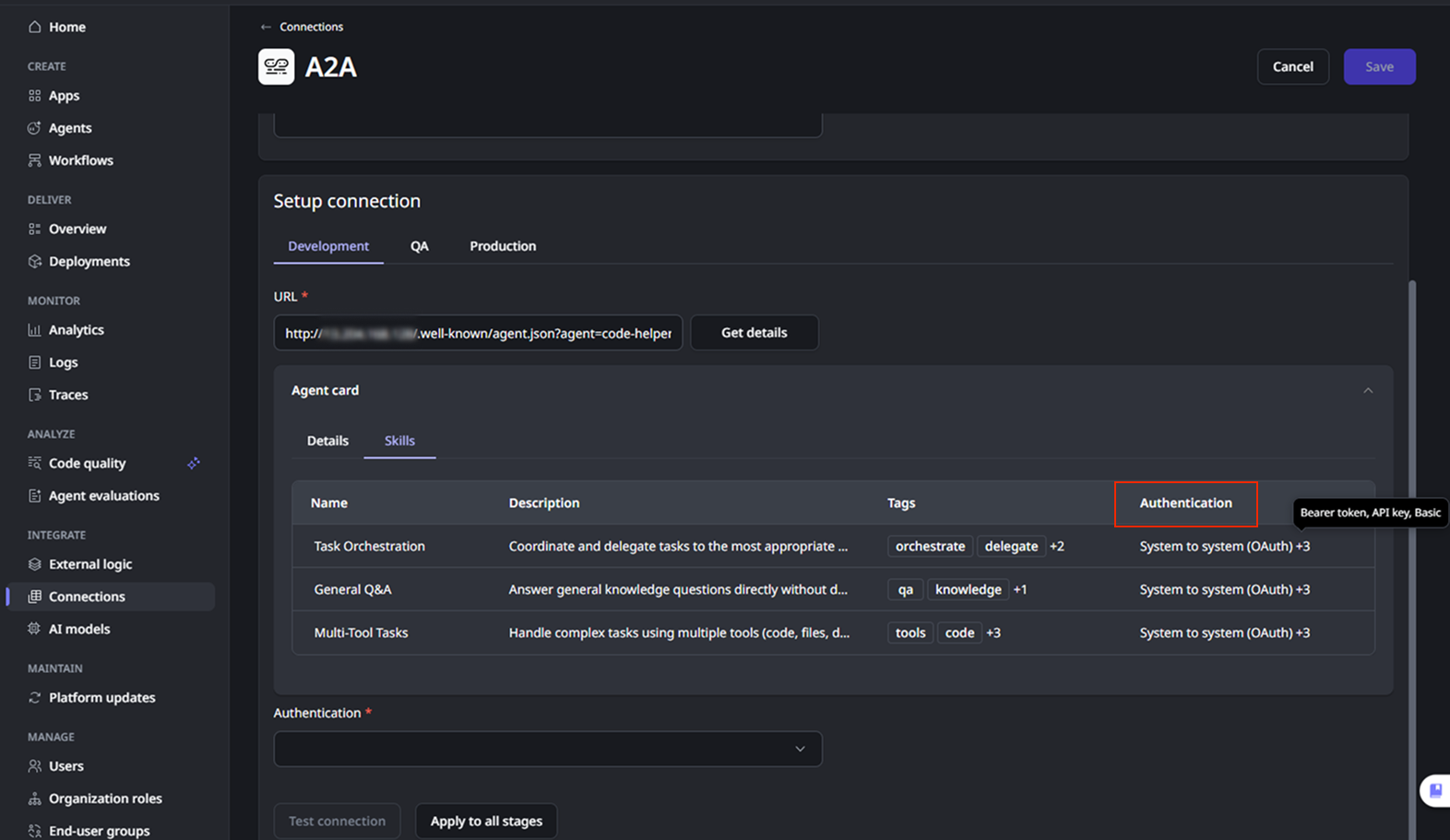 Adding external agents in the ODC portal using A2A - ODC Documentation