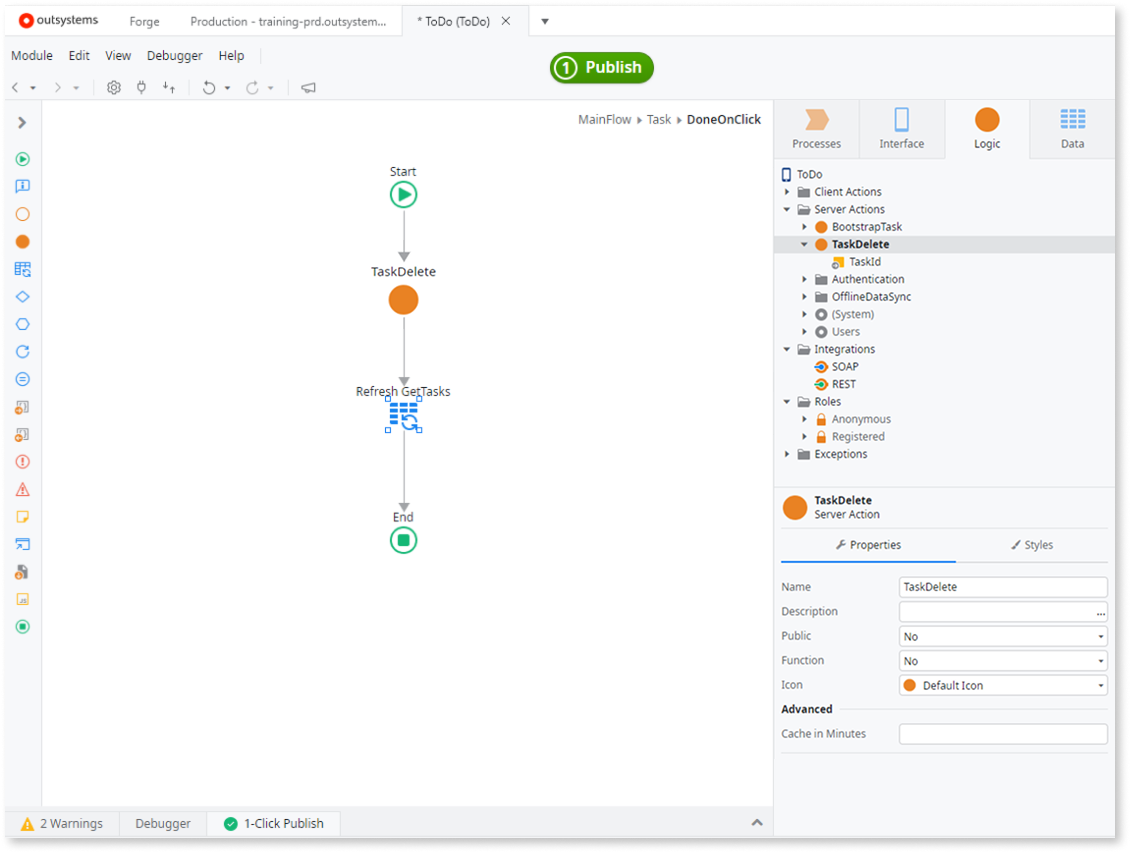最初のモバイルアプリを作成する - OutSystems 11 ドキュメンテーション