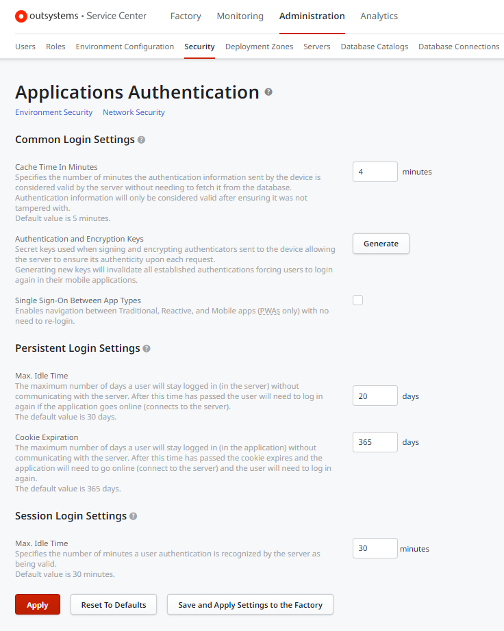 Configure app authentication - OutSystems 11 ドキュメンテーション