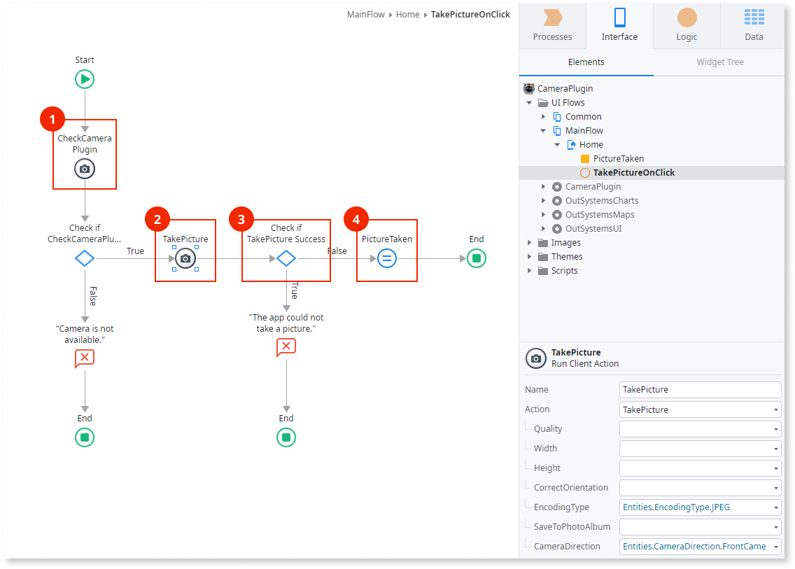 Camera Plugin version 7 - OutSystems 11 ドキュメンテーション