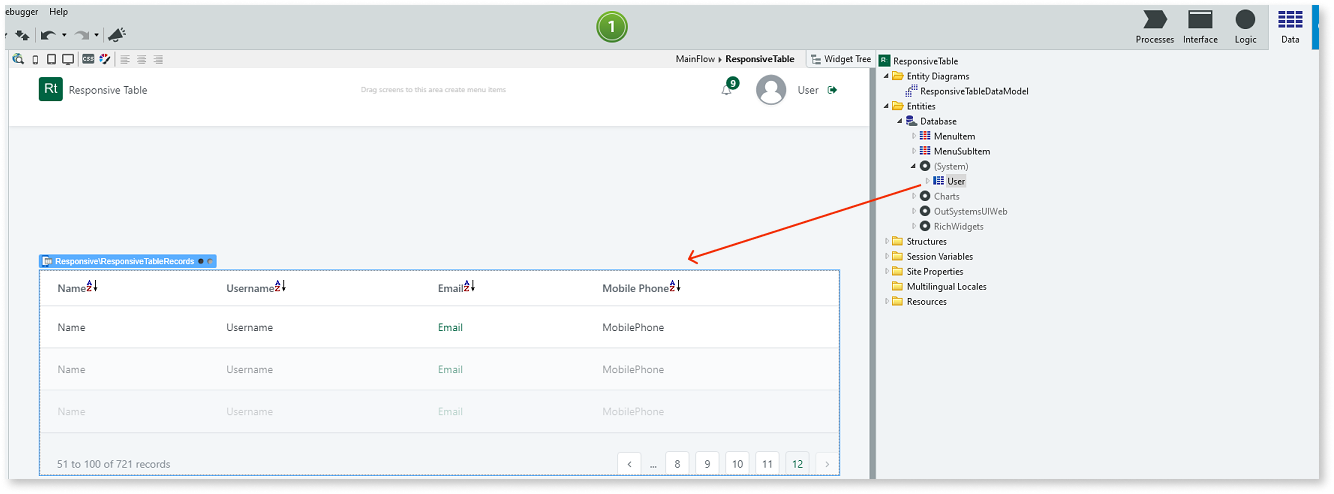 Responsive Table - OutSystems 11 ドキュメンテーション