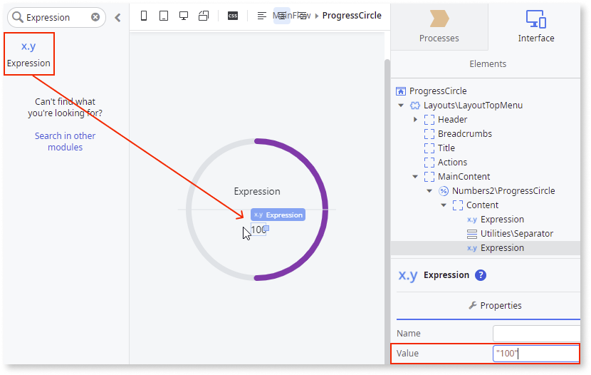 Progress Circle - OutSystems 11 ドキュメンテーション