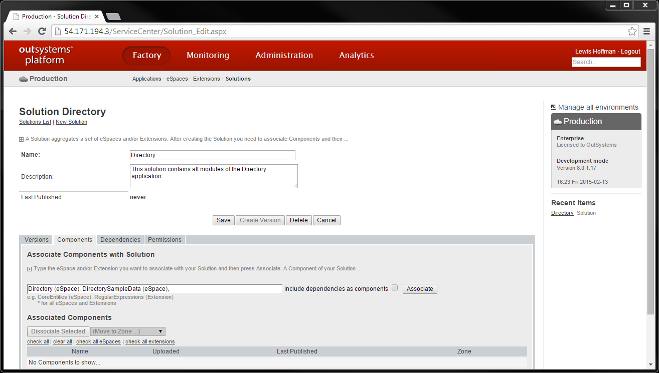 Rollback to a Previous Version - OutSystems 10 Documentation