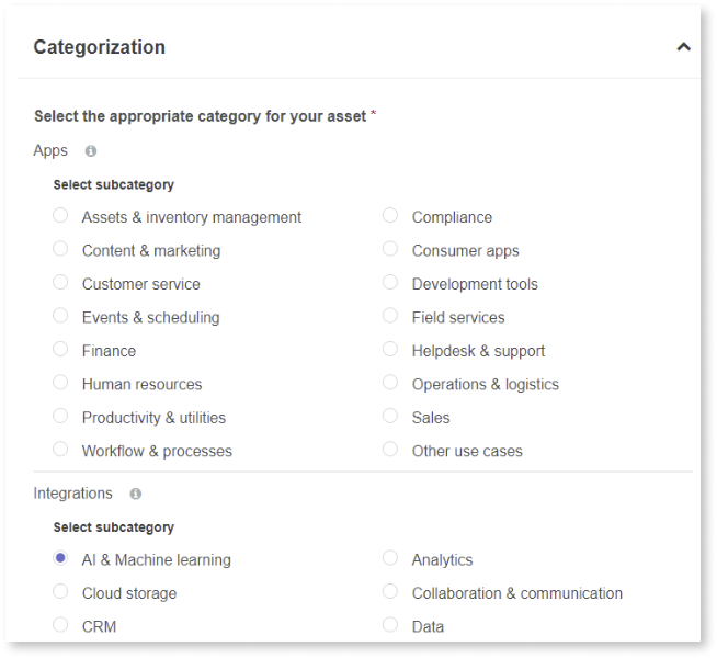 Catalog API Category subcategory selection not supported error on some  categories while not others - Scripting Support - Developer Forum