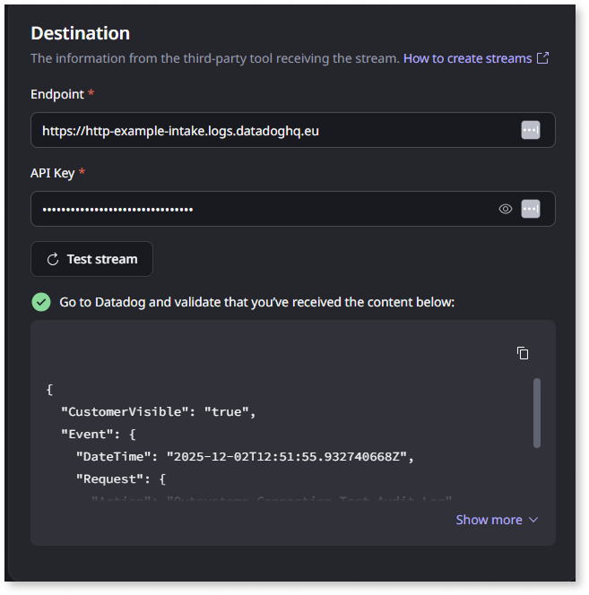 Stream audit trail logs - ODC Documentation