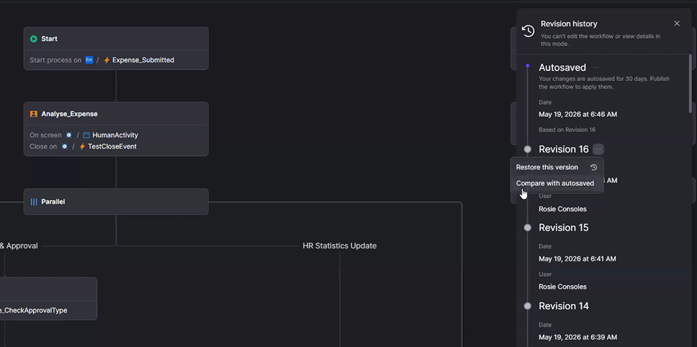 Compare workflow versions - ODC Documentation