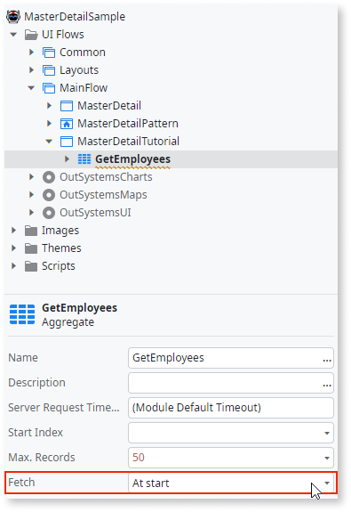 Aggregateを使用して非同期のデータ取得を実装する - OutSystems 11 ドキュメンテーション