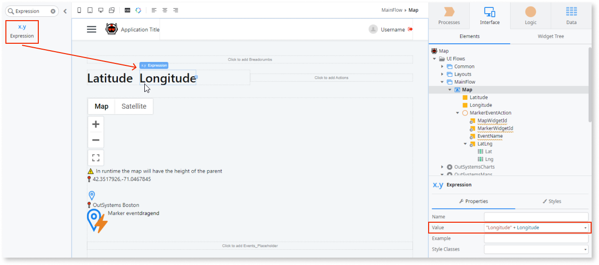How to get draggable marker coordinates OutSystems 11 ドキュメンテーション