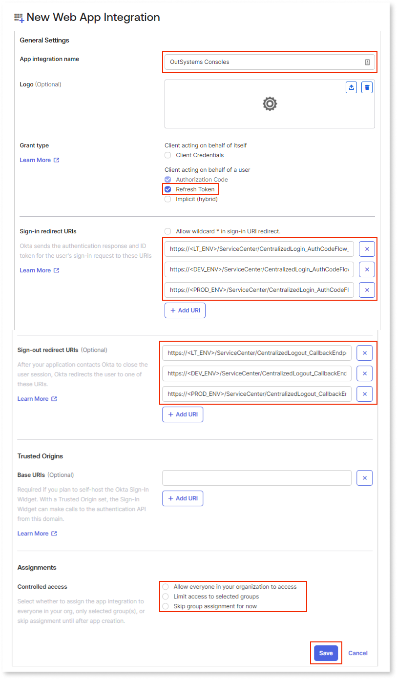 Configuring Okta authentication - OutSystems 11 Documentation